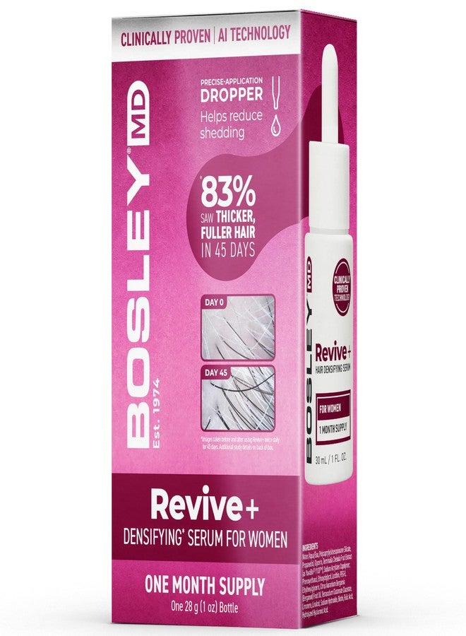 BosleyMD Revive+ Densifying Hair Growth Serum for Women – Drug-Free Scalp Treatment with Biotin, Saw Palmetto & Y100 Botanical Compound – Thicker, Fuller Hair in 45 Days – 1 Month Supply - Image 1